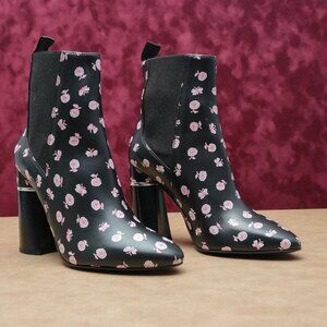 3.1 Phillip Lim Women Floral Print Leather Summer Boho Chelsea Boots 8US EUR38.5